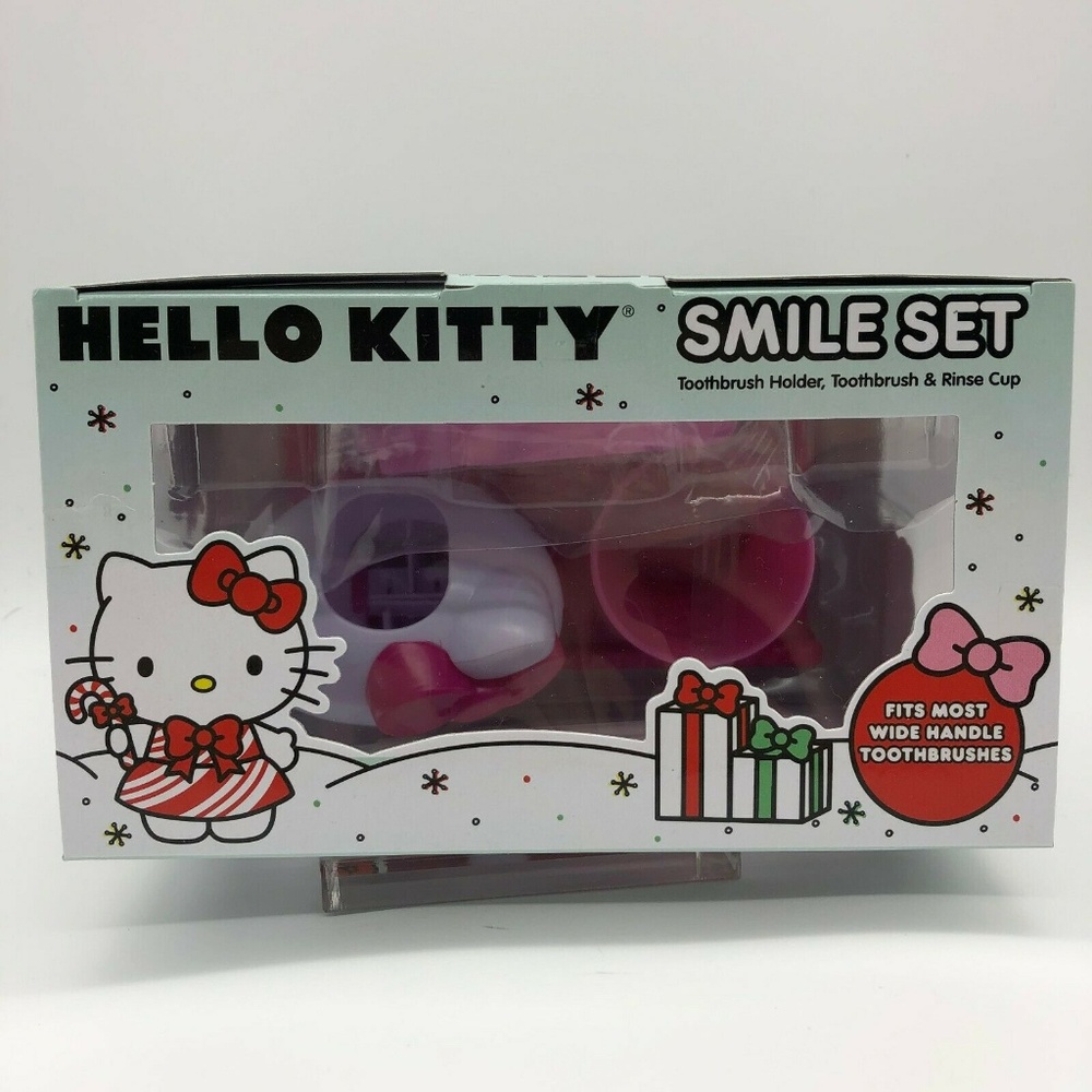 Hello Kitty Smile Set Toothbrush Holder Rinse Cup - Picture 5 of 8